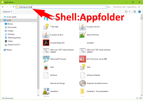 Shell:AppFolder