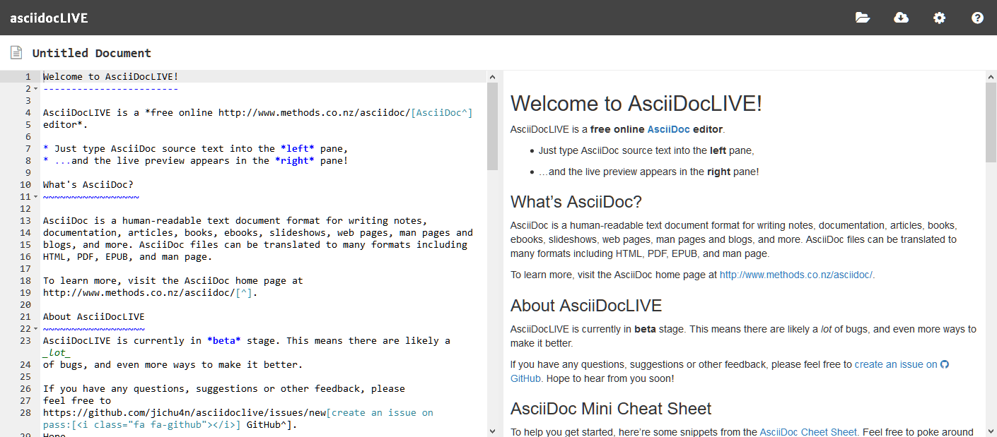 asciidocLive